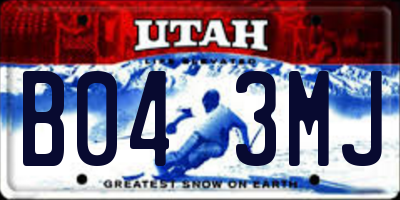 UT license plate B043MJ