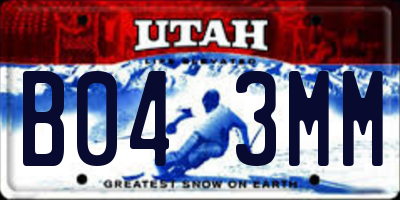 UT license plate B043MM