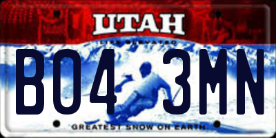 UT license plate B043MN