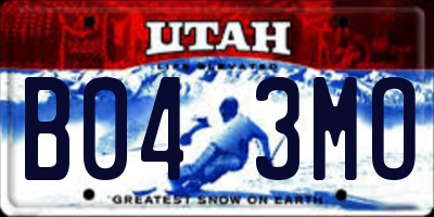 UT license plate B043MO
