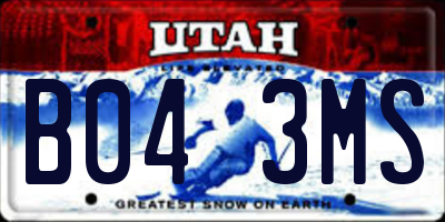 UT license plate B043MS