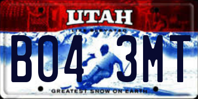 UT license plate B043MT