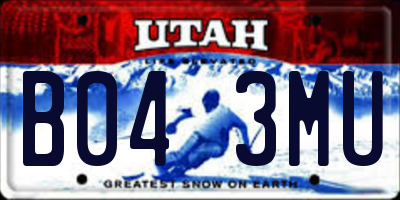 UT license plate B043MU