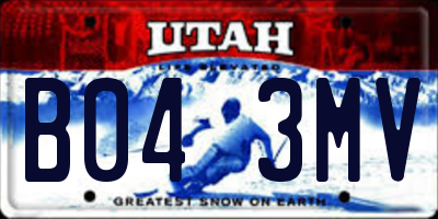 UT license plate B043MV
