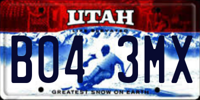 UT license plate B043MX