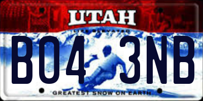 UT license plate B043NB