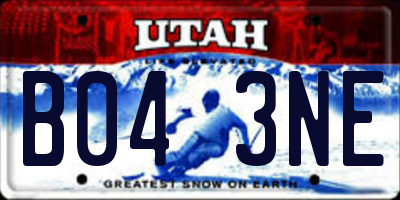 UT license plate B043NE