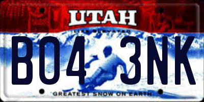 UT license plate B043NK
