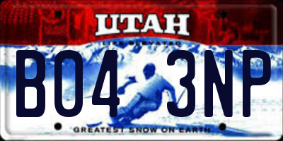 UT license plate B043NP