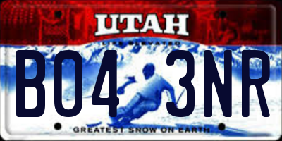 UT license plate B043NR