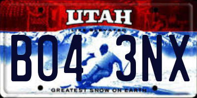 UT license plate B043NX