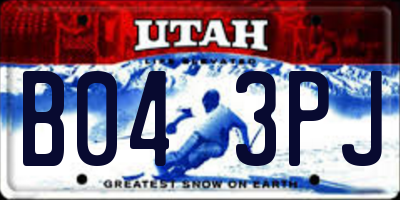 UT license plate B043PJ