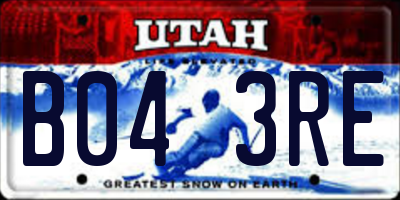 UT license plate B043RE