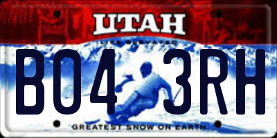 UT license plate B043RH