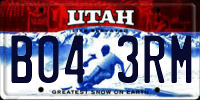 UT license plate B043RM