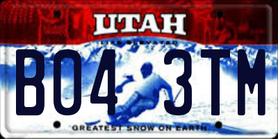 UT license plate B043TM