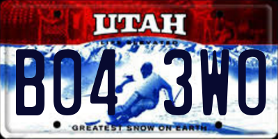 UT license plate B043WO