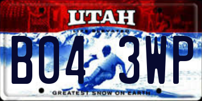 UT license plate B043WP
