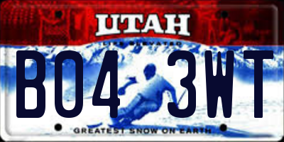 UT license plate B043WT