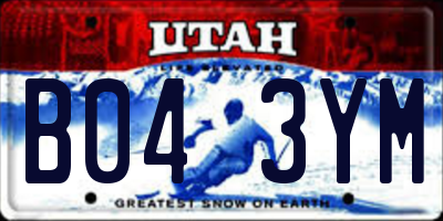 UT license plate B043YM