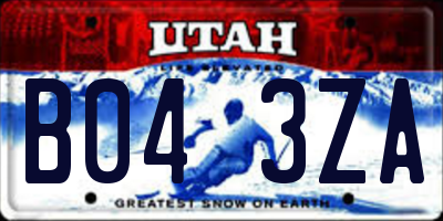 UT license plate B043ZA