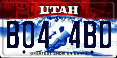 UT license plate B044BD