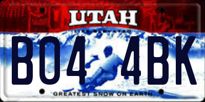 UT license plate B044BK