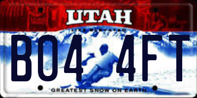 UT license plate B044FT
