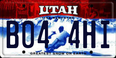 UT license plate B044HI