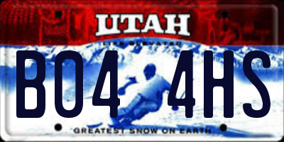 UT license plate B044HS