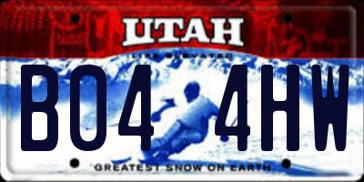 UT license plate B044HW