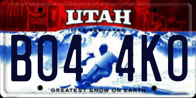 UT license plate B044KO