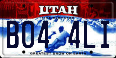 UT license plate B044LI