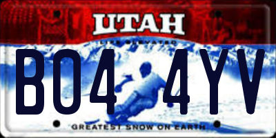 UT license plate B044YV