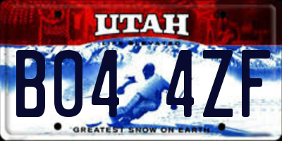 UT license plate B044ZF