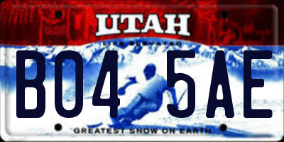 UT license plate B045AE
