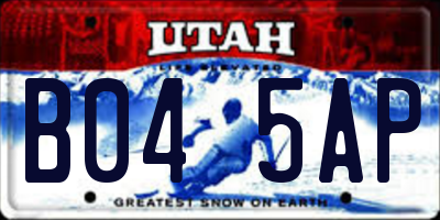 UT license plate B045AP