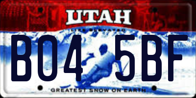 UT license plate B045BF
