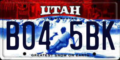 UT license plate B045BK
