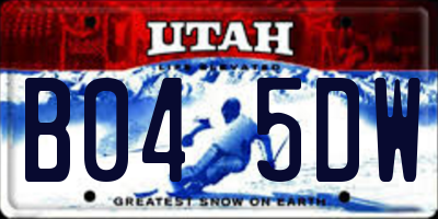UT license plate B045DW