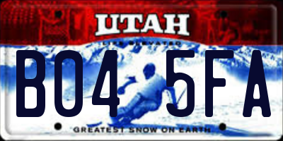 UT license plate B045FA