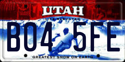 UT license plate B045FE