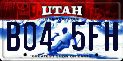 UT license plate B045FH
