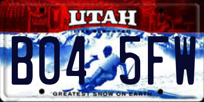 UT license plate B045FW