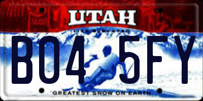 UT license plate B045FY