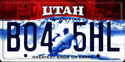 UT license plate B045HL