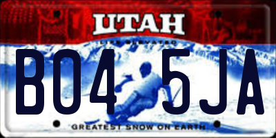 UT license plate B045JA