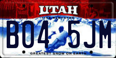 UT license plate B045JM