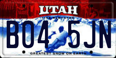UT license plate B045JN