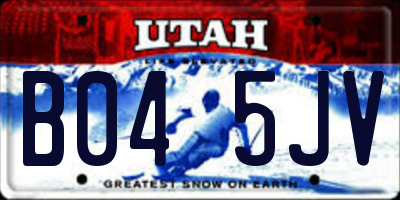 UT license plate B045JV